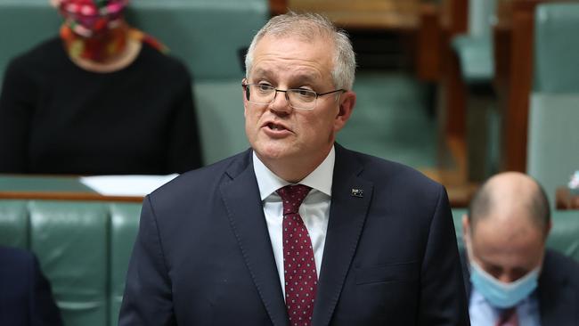 Scott Morrison in question time on Wednesday. Picture: Gary Ramage