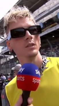 Machine Gun Kelly storms off after interview moment with Formula 1 icon Martin Brundle