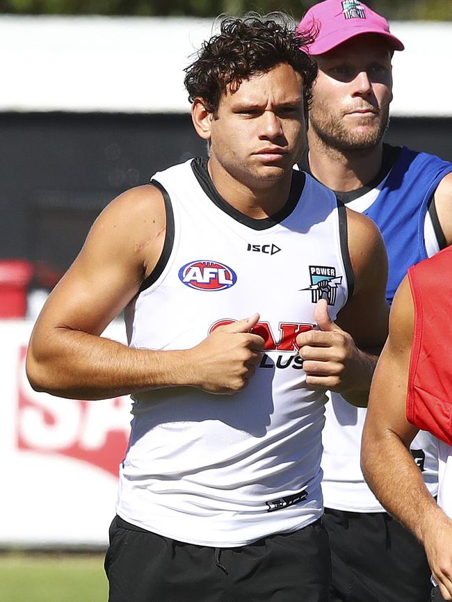 Steven Motlop at Port Adelaide training. Picture: Sarah Reed