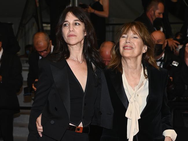 Birkin, right, with her daughter, actress Charlotte Gainsbourg, at Cannes in 2021. Picture: Getty Images.