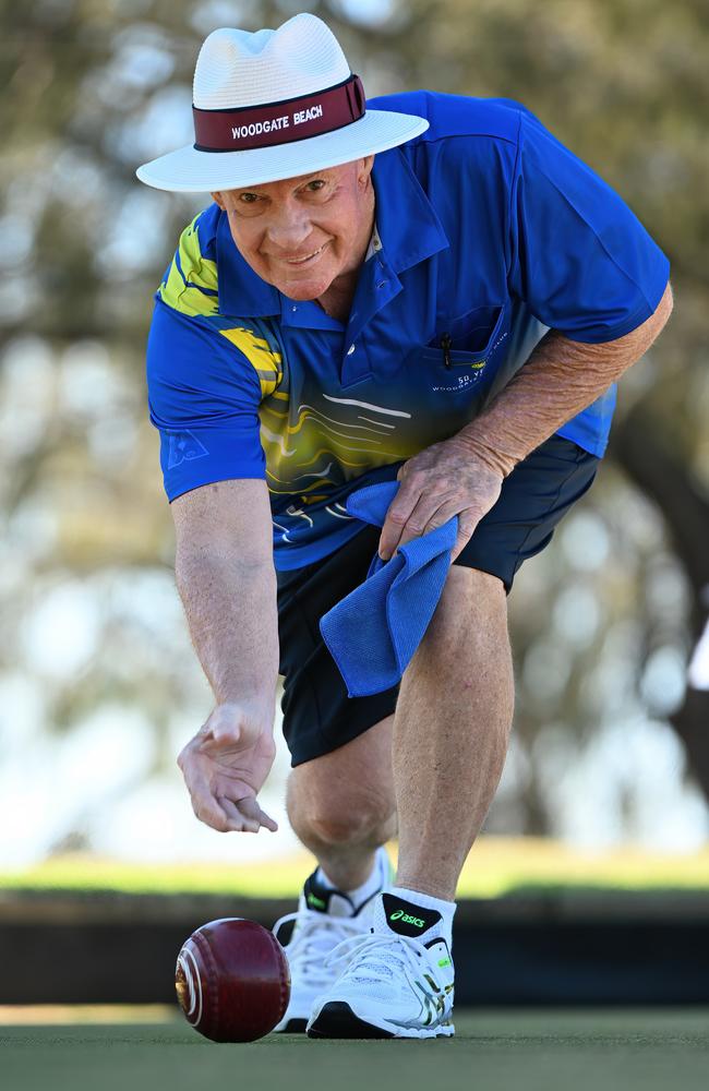 Gordon Nuttall has been club champ at his local bowls club for the past two years. Picture: Lyndon Mechielsen