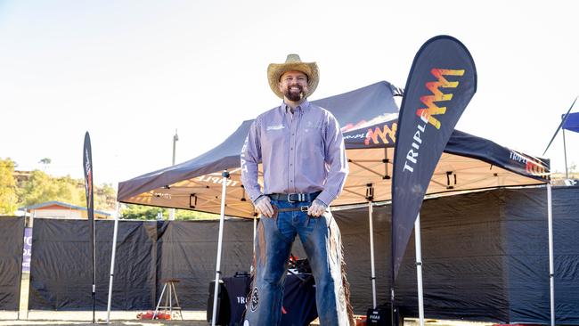 Mount Isa Rodeo 2024 - Triple M's Elliott Lovejoy at the Mount Isa Rodeo. Picture by Luke Marsden.
