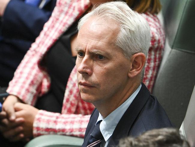 CANBERRA, AUSTRALIA, NewsWire Photos. FEBRUARY 28, 2024: Andrew Giles, Minister for Immigration, Citizenship, Migrant Services and Multicultural Affairs during Question Time at Parliament House in Canberra. Picture: NCA NewsWire / Martin Ollman