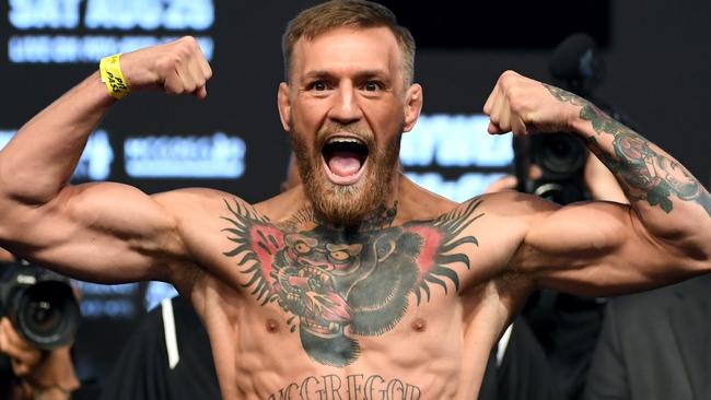 Conor McGregor is back for his first fight in nearly a year. Picture: AFP