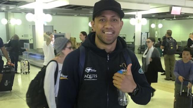 Brumbies inspiration Christian Lealiifano arriving in Brisbane earlier this week.