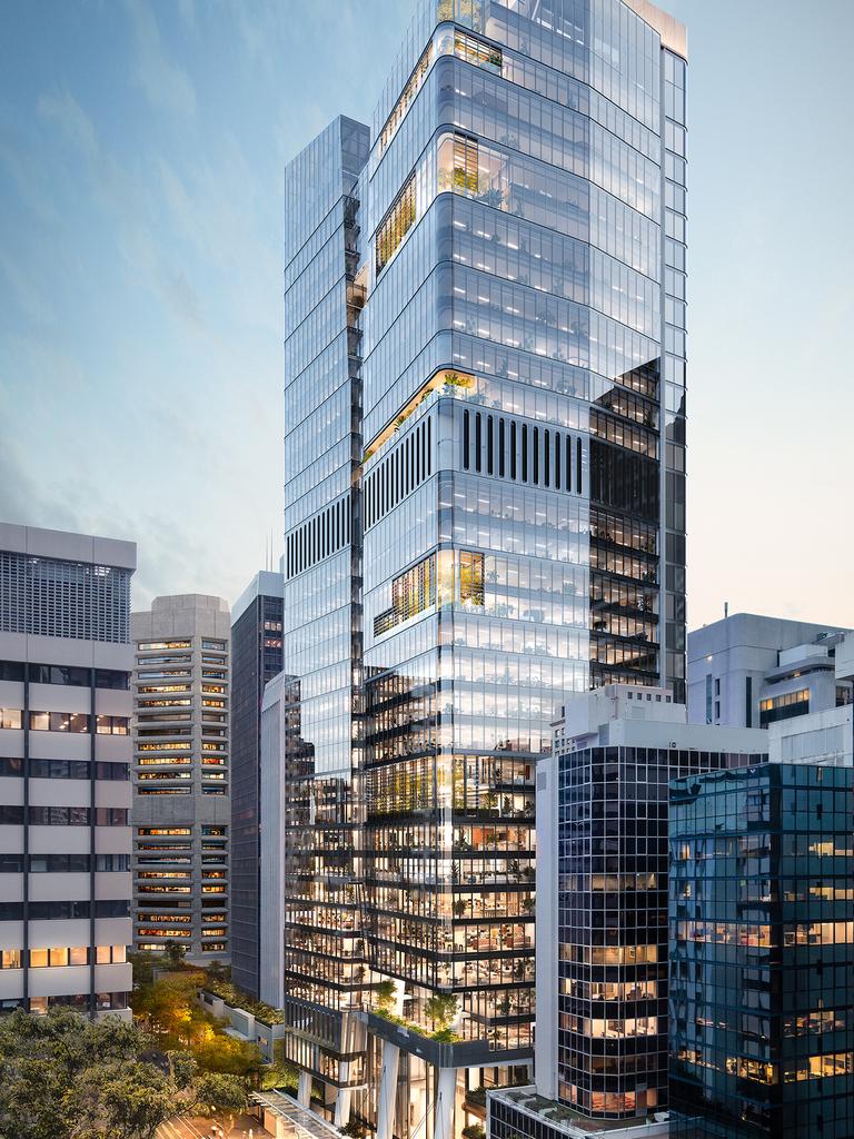 An artist's impression of Charter Hall's/Investa's office tower at 360 Queen St in the Brisbane CBD.