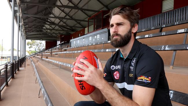 Justin Westhoff contemplates the future after announcing his retirement at the end of the season on Thursday. Picture: NCA NewsWire / Kelly Barnes