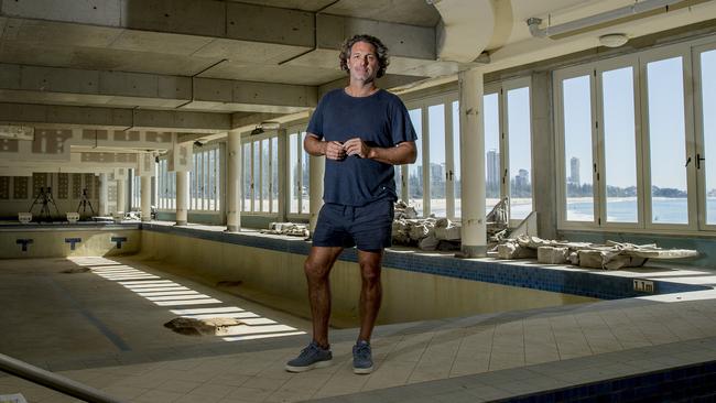 Burleigh Pavilion owner and leading hotelier Ben May plans to upgrade the pool area. Picture: Jerad Williams.