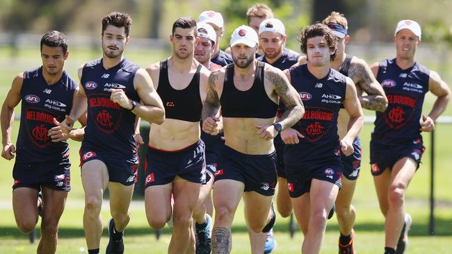 Nathan Jones leads the pack at Melbourne.