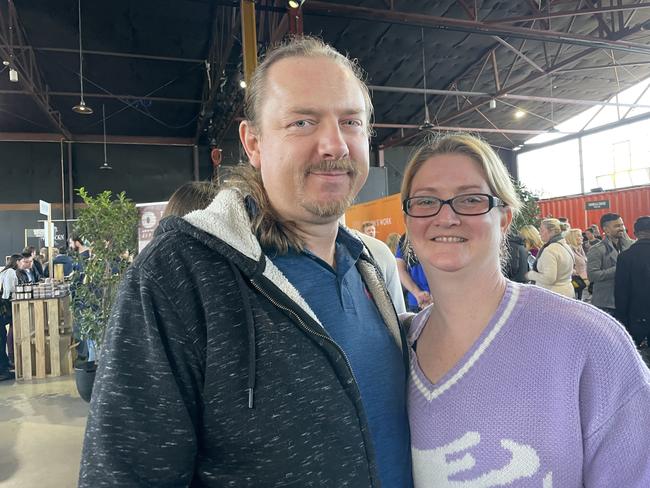 Tony Karlson and Stephanie at the 2023 Mould Cheese Festival in Melbourne. Picture: Himangi Singh.