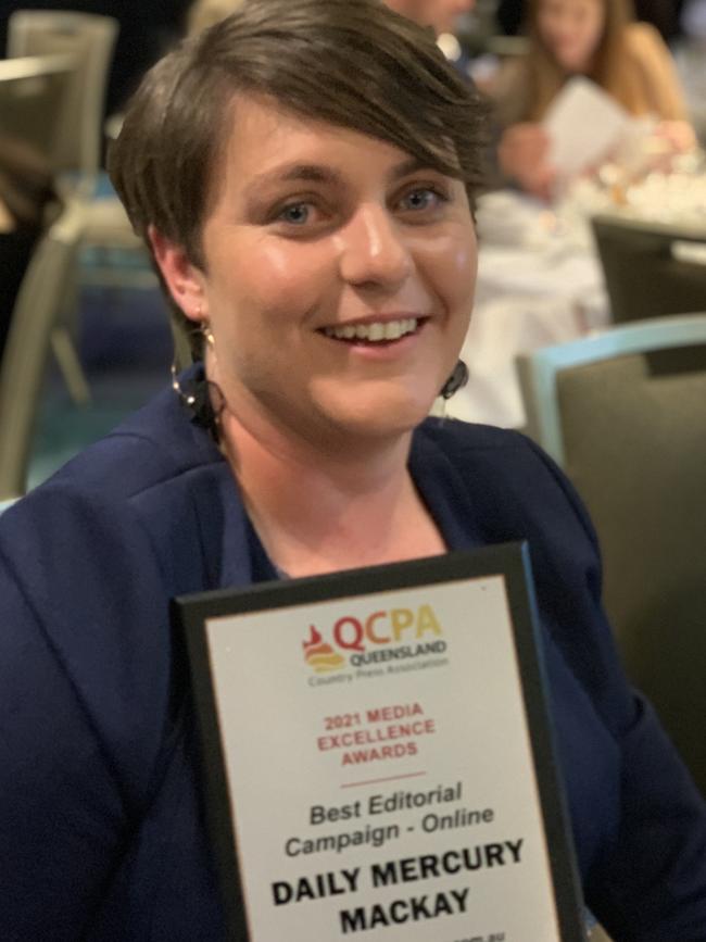 Mackay's Daily Mercury was well represented at the Queensland Country Press Association awards. Mercury Deputy Editor accepted the award for Best Editorial Campaign for the publication's Hub for Our Heroes campaign. Picture: Rae Wilson