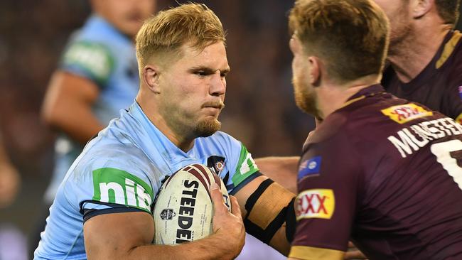 Jack de Belin playing for the Blues in State of Origin in 2018. Picture: AAP