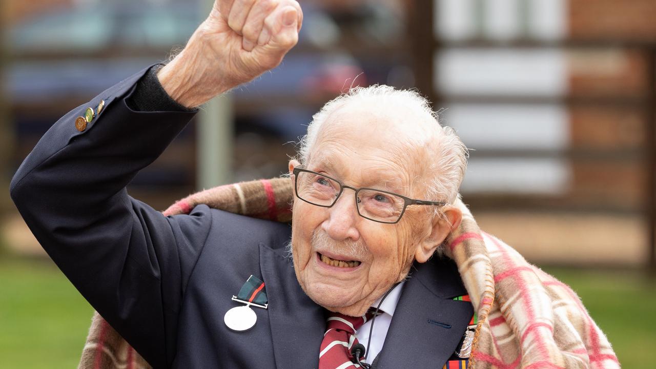 Captain Sir Tom Moore is known for fundraising for the NHS during the pandemic by walking laps of his garden in the run-up to his 100th birthday. Picture: Emma Sohl / Capture the Light / AFP