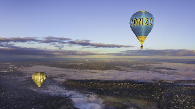 A Zonzo balloon over the Yarra Valley. Picture: Frankie Sun