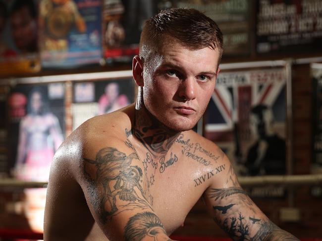 Australian boxer Daniel Lewis training at Southside Boxing Gym, Caringbah. Picture: Brett Costello