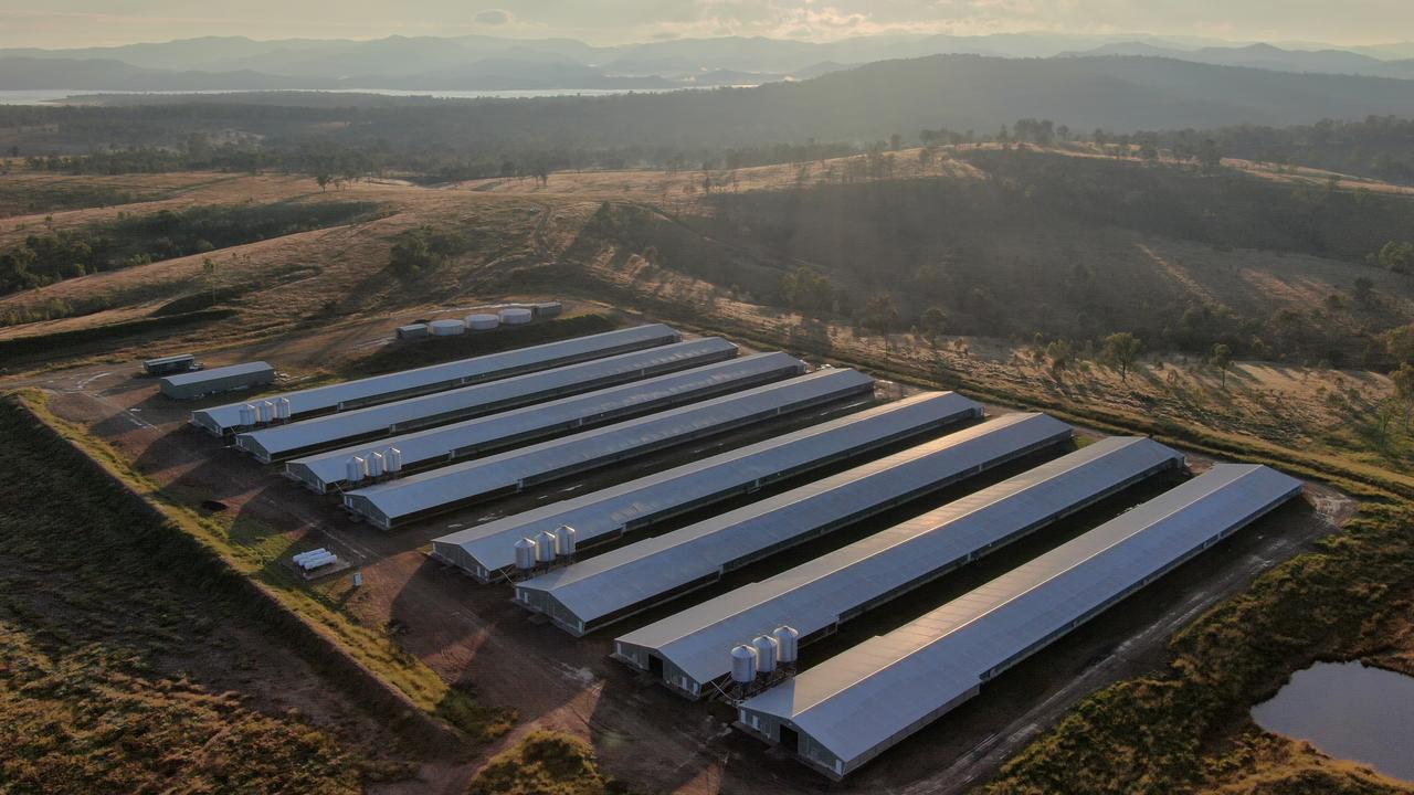 An aerial of the BVP PoultryCo property in the Brisbane Valley