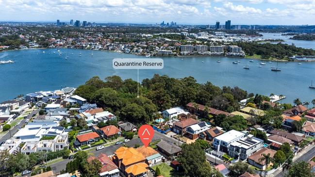 The house is close to the river but has no water views.