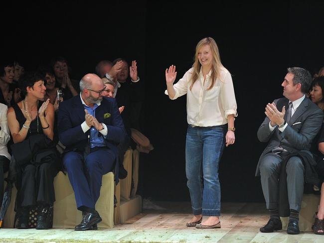 Sarah Burton walks the runway after an Alexander McQueen show. Pic: Getty Images