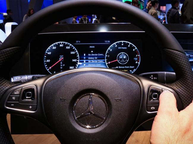 Mercedes showcased a new dual display digital dashboard with customisable themes at CES 2016, Las Vegas. Pic James Tindale