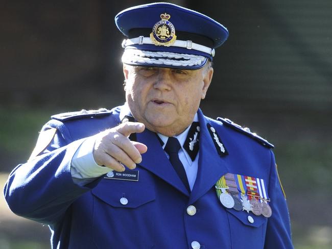 Retired Corrective Services Commissioner Ron Woodham at a farewell ceremony in Sydney, Friday, Aug. 24, 2012. Woodham's career in NSW Corrective Services spanned 46 years. (AAP Image/Mick Tsikas) NO ARCHIVING