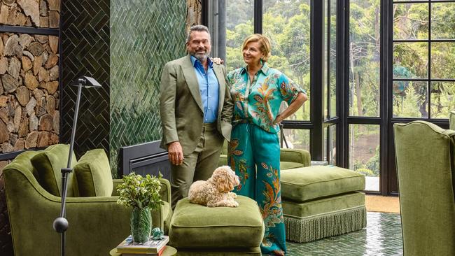 The Big Group founders Bruce and Chyka Keebaugh at their Mornington Peninsula weekender, Greenacre. Picture: Derek Swalwell