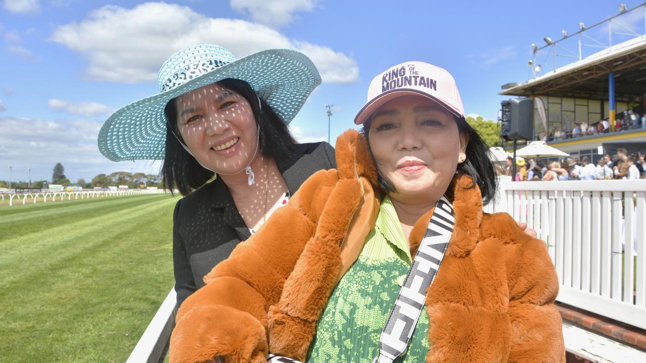 Heather Vo and Linh Pham at the 2023 Audi Centre Toowoomba Weetwood race day at Clifford Park Racecourse.