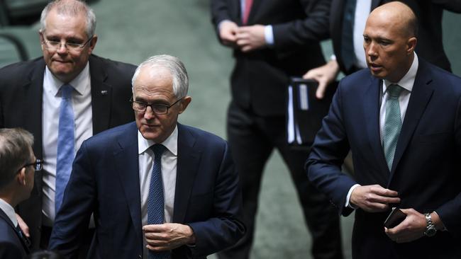 Some Coalition MPs say Home Affairs Minister has done “more harm than good” by outlining his reasons why Malcolm Turnbull had to go in August. Picture: AAP/Lukas Coch