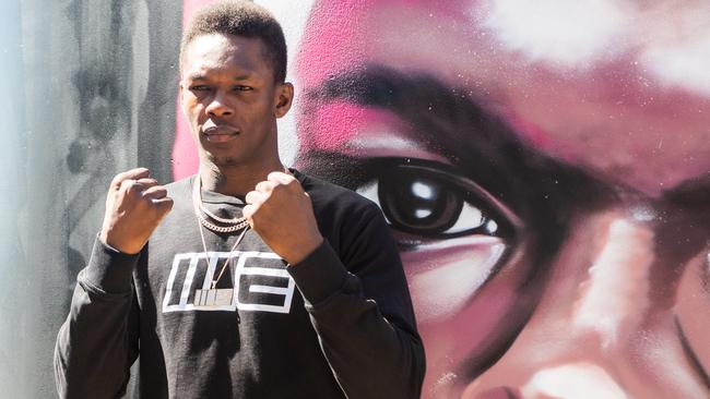 UFC interim middleweight champion Israel Adesanya in Melbourne. Picture: Getty