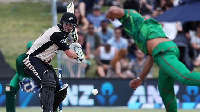 Colin Munro gets ready to unleash for New Zealand against Bangladesh last Friday. Picture: AFP