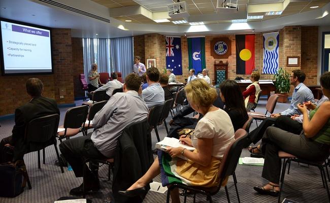 A photo from yesterday's "charette" meeting at Lismore City Council's Goonellabah chambers. Picture: Hamish Broome