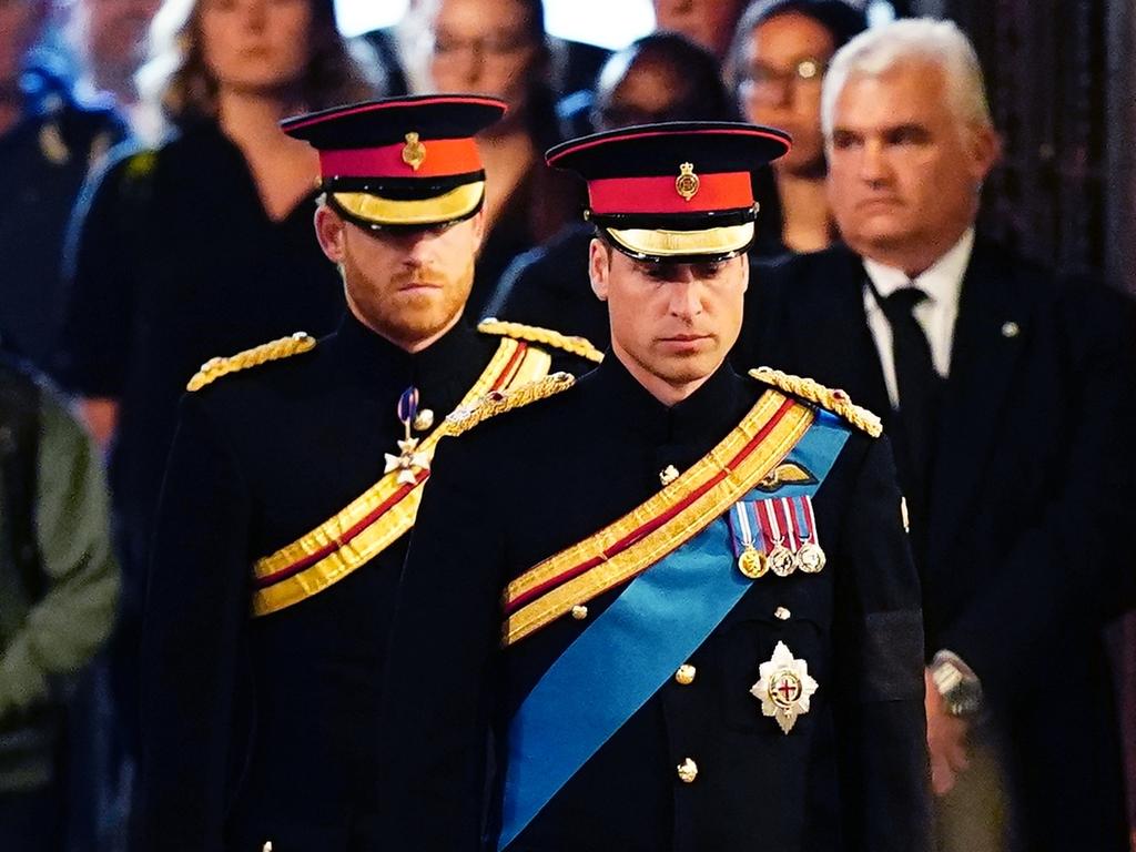 Prince William and Harry at the emotional vigil on Saturday night (Photo by Aaron Chown-WPA Pool/Getty Images)