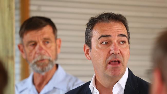 Premier Steven Marshall on Kanagaroo Island during the recent bushfires. Photo: Tait Schmaal.