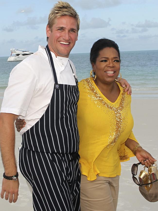 Oprah Winfrey and Curtis on Hamilton Island in Queensland in 2010.