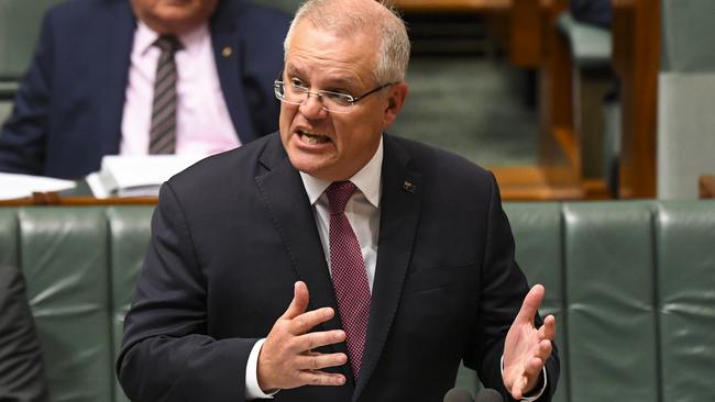 Prime Minister Scott Morrison says Australia is under attack. Picture: AAP Image/Lukas Coch