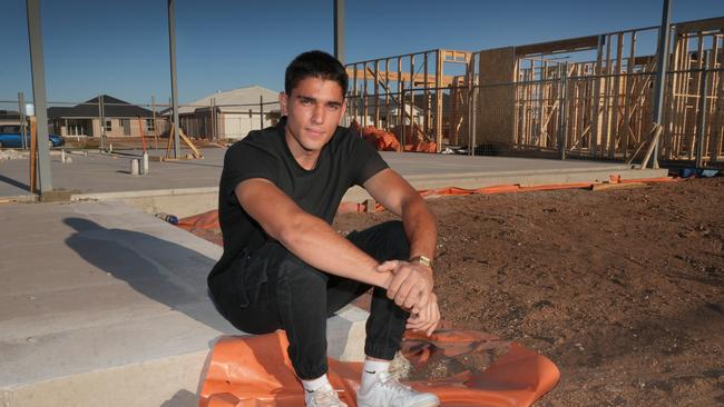 Vinnie Jurkovic, 21, has managed to buy a property off the plan at the Riverlea, north of Adelaide. Picture: Dean Martin