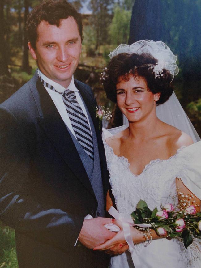 Barnaby Joyce with wife Natalie on their wedding day in 1993.