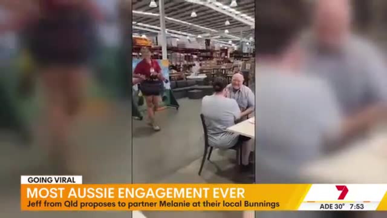 A Logan man has proposed to his partner in the most unlikely of places – the local Bunnings.