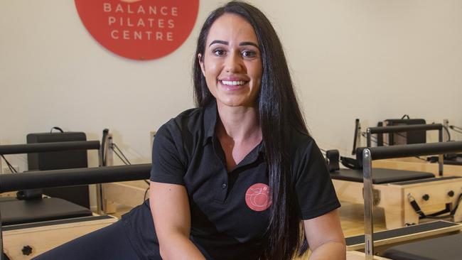 Cairns fitness model and business woman Caitlin Simms has just opened a new Pilates studio – Balance Pilates Centre – on Lake St. Picture: Brian Cassey