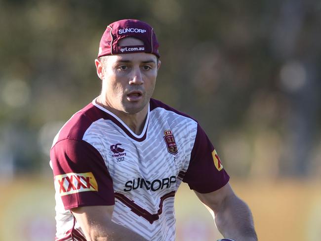 Cooper Cronk. The Queensland State of Origin side during an opposed session at Sanctuary Cove.  Pic Peter Wallis