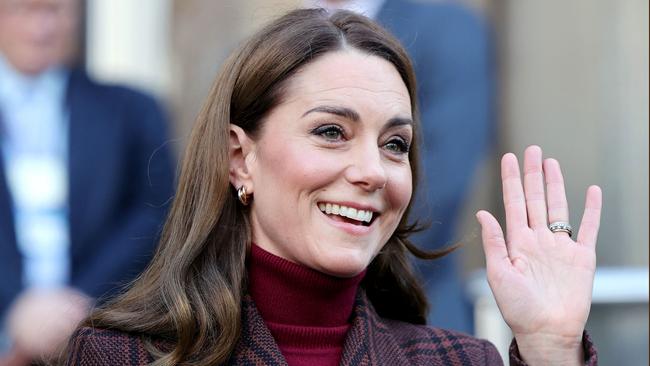 Britain's Catherine, Princess of Wales waves following a visit to the Royal Marsden Hospital in west London on January 14, 2025. (Photo by Chris Jackson / POOL / AFP)