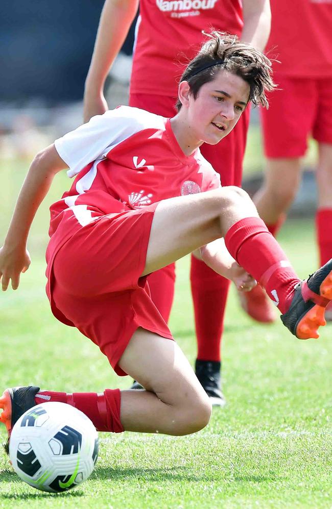 SOCCER: U 14 boys, Yandina Nambour United V Cooroora. Picture: Patrick Woods.