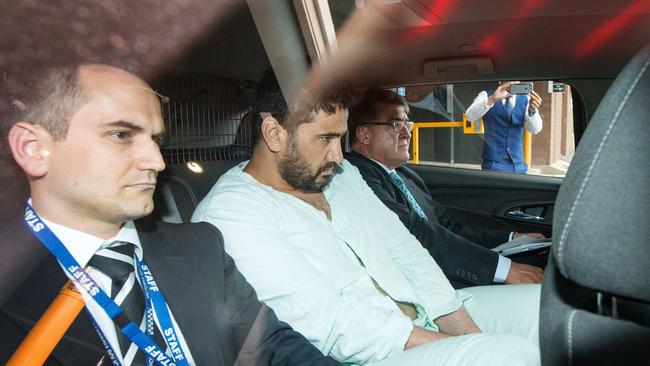 Accused Flinders Street rampage driver Saeed Noori leaves Melbourne West Police Station after being released from hospital. Picture: Mark Stewart