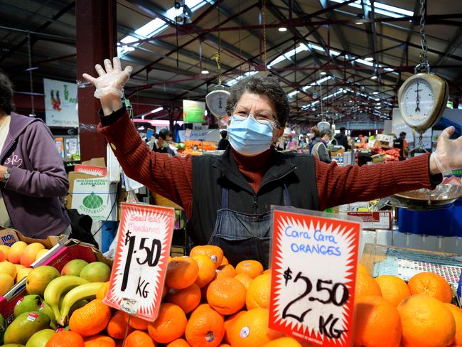 Rosa Ansaldo from Rospaul Fresh Fruit reopening after lockdown. Picture: Andrew Henshaw