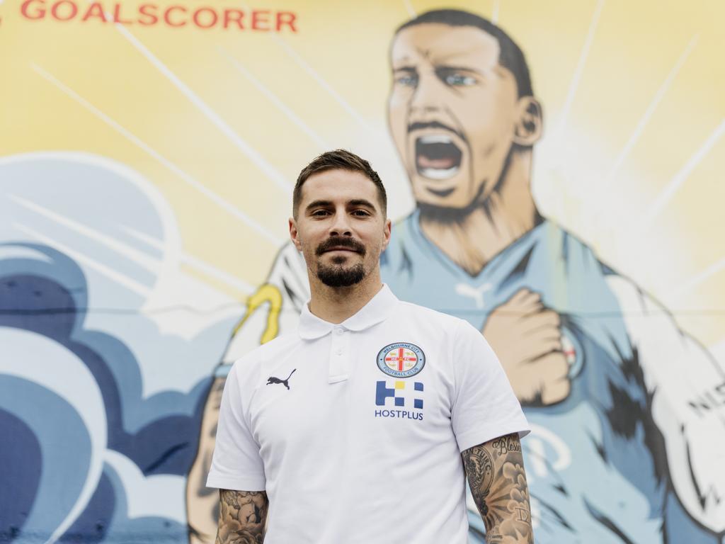 A-League star Jamie Maclaren has been honoured with a mural in the heart of Melbourne. Picture: Supplied