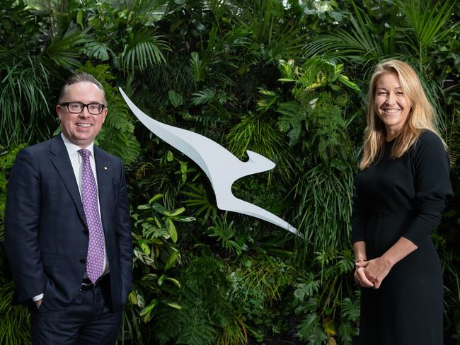 Qantas CEO Alan Joyce and Qantas Loyalty CEO Olivia Wirth have announced a new 'green tier' of the frequent flyer program, to reward members for living and flying sustainably.