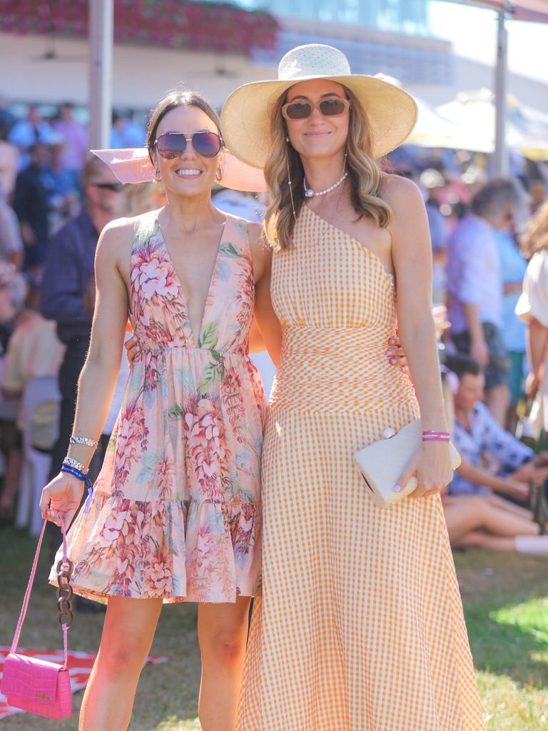 Georgina Murphy and Lisa Andrews at the 2021 Great Northern Darwin Cup. Picture: Glenn Campbell