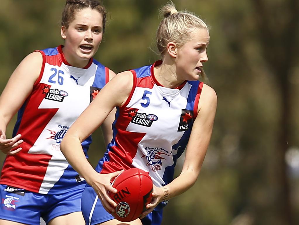 AFLW Draft hopeful Yasmin Duursma is the second talented sibling in a posisble football dyansty from Foster. Picture: Cameron Grimes/AFL Photos