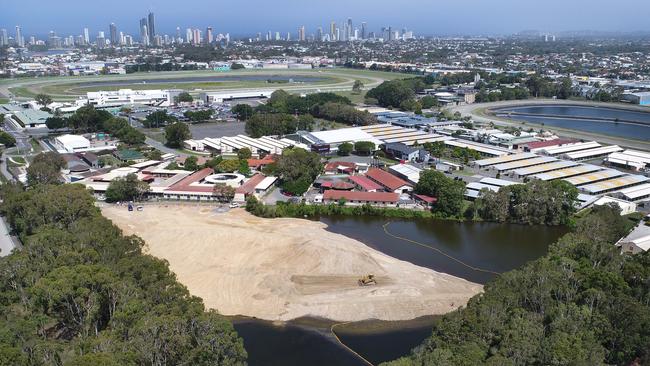 Before the recent downpour — Black Swan Lake at Bundall, which has almost been filled in. Picture: Glenn Hampson.