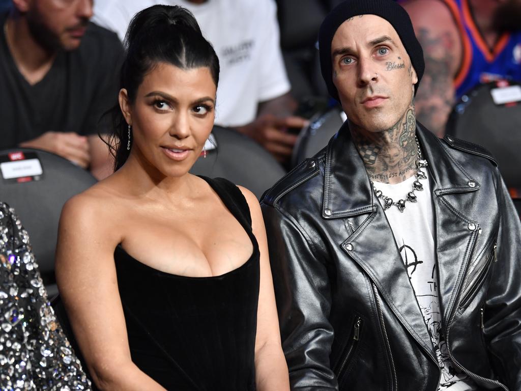 Kourtney Kardashian and Travis Barker were watching on. (Photo by Jeff Bottari/Zuffa LLC)