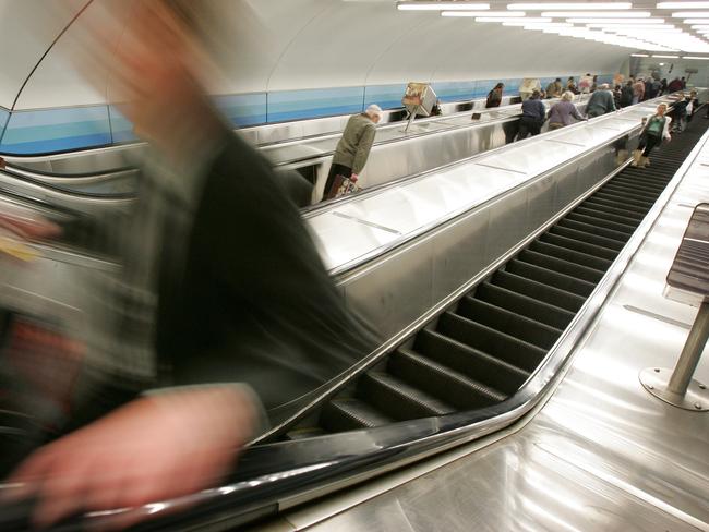 Melbourne's longest escalators at Parliament station.